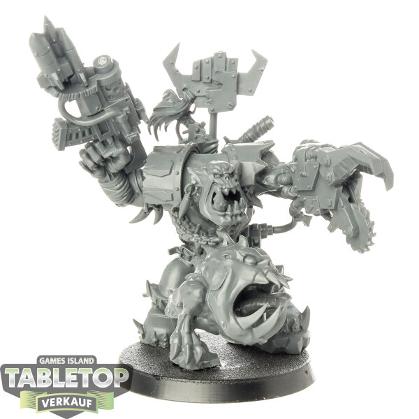 Orks - Ork Warboss with Attack Squig - unbemalt
