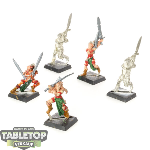 Wood Elf Realms - 5x Wardancer Troupe - teilweise bemalt