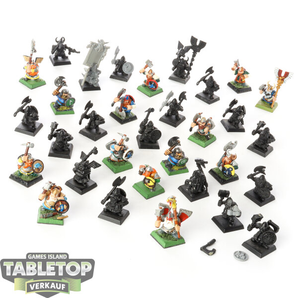 Dwarfen Mountain Holds - 34x Dwarf Warriors - teilweise bemalt