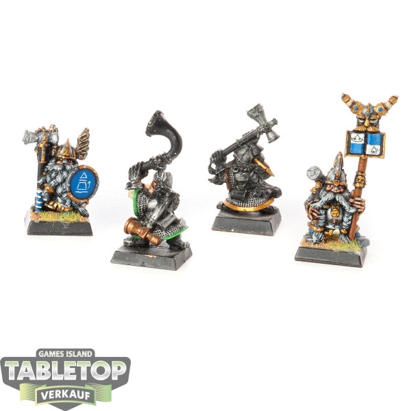 Dwarfen Mountain Holds - 4x Hammerers Command klassisch - teilweise bemalt