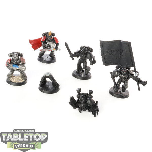 Space Marines - 5x Company Command klassisch - Umbau - teilweise bemalt