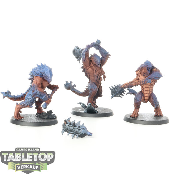 Seraphon - 3 Kroxigor - teilweise bemalt