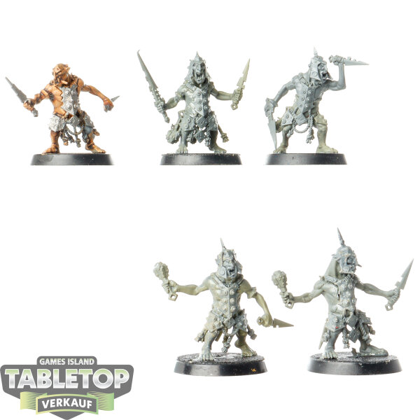 Orruk Warclans - 5x Hobgrot Slittaz - teilweise bemalt