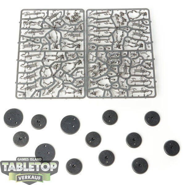 Necrons - 10x Necron Warriors & Scarabs - im Gussrahmen