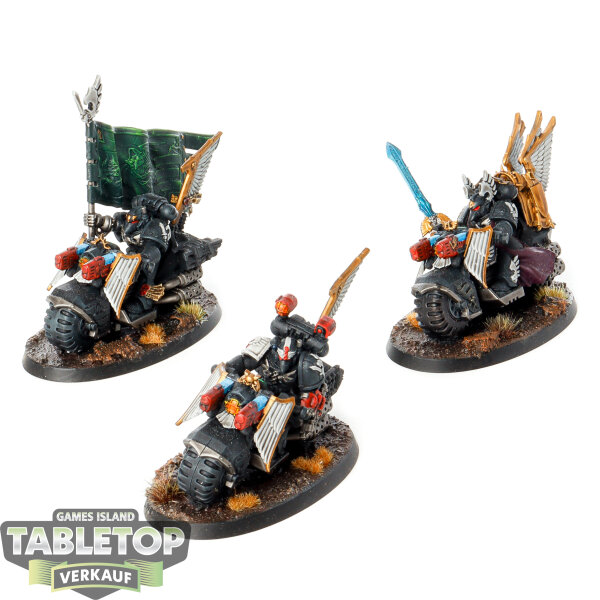 Dark Angels - 3x Ravenwing Black Knights - bemalt