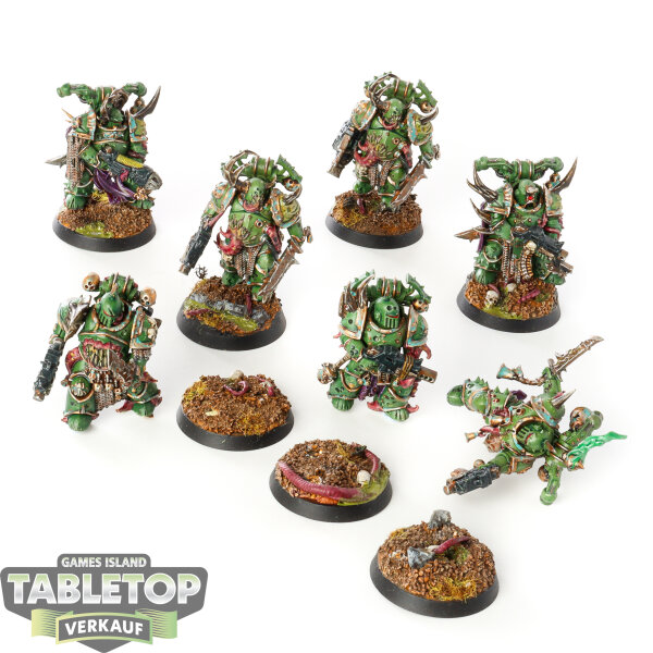 Death Guard - 7 Plague Marines - bemalt