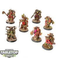 Death Guard - 7 Plague Marines - bemalt