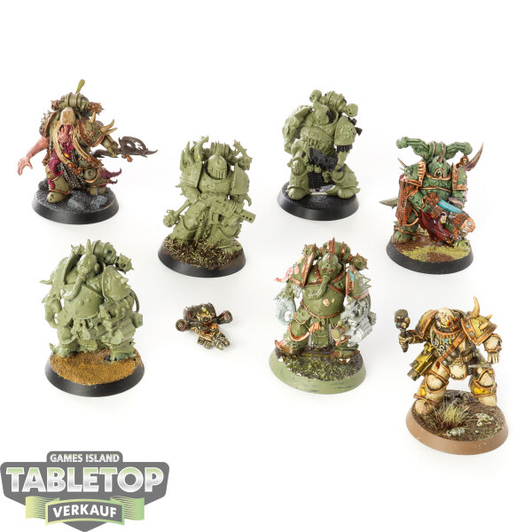 Death Guard - 7 Plague Marines - teilweise bemalt