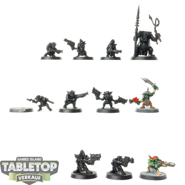 Orks - 11x Ork Gretchin - teilweise bemalt