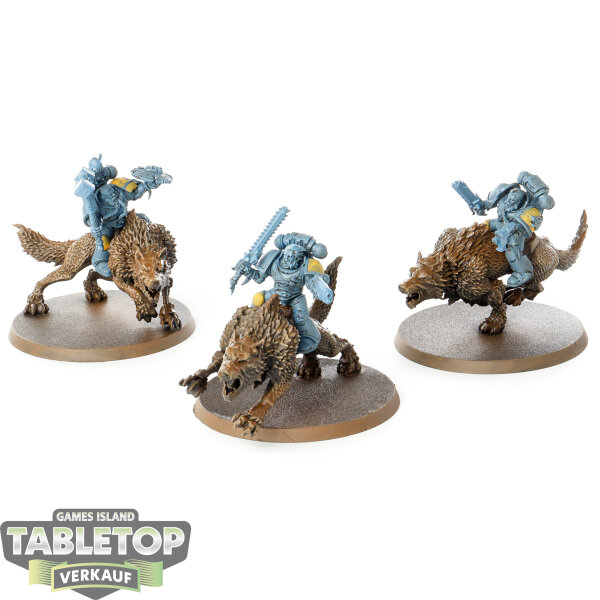 Space Wolves - 3x Thunderwolf Cavalry - grundiert