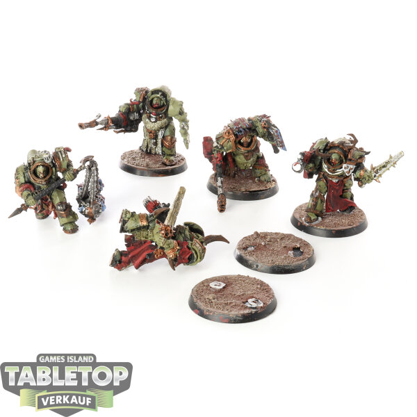 Death Guard - 5x Blightlord Terminators - bemalt