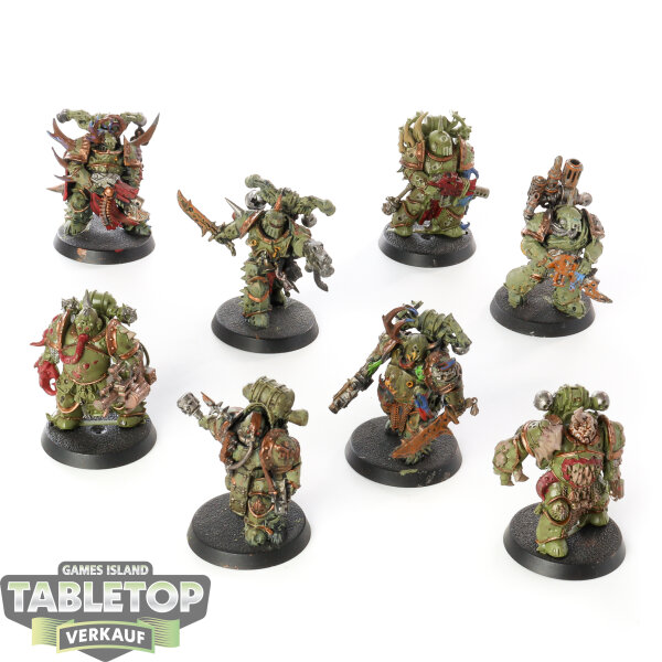 Death Guard - 7x Plague Marines - bemalt