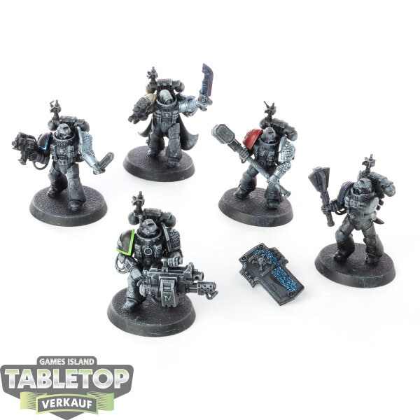 Deathwatch - 5x Deathwatch Veteran Squad klassisch - teilweise bemalt