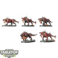 Blades of Khorne - 5x Flesh Hounds - bemalt