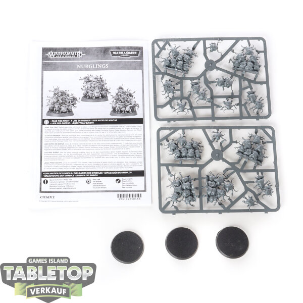 Maggotkin of Nurgle - 3 Nurglings - im Gussrahmen