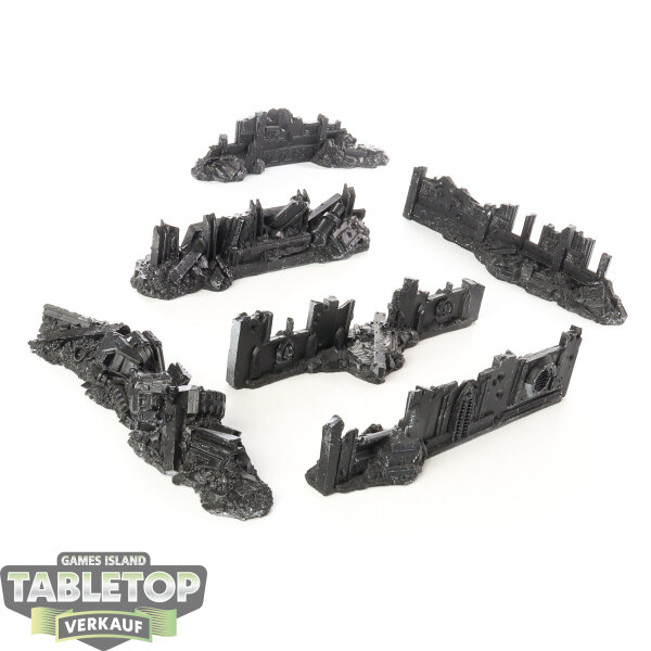 Gelände - Cities of Death Set of Resin Urban Barricades and Walls  - grundiert