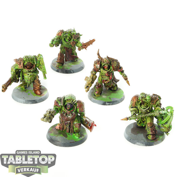 Death Guard - 5 Blightlord Terminators - teilweise bemalt