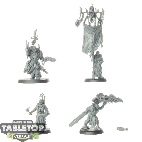 Black Templars - Chaplain grimaldus & Retinue - unbemalt