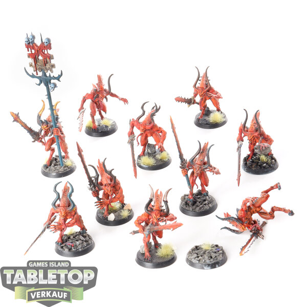 Blades of Khorne - 10 Bloodletters - bemalt