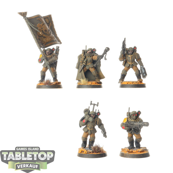 Astra Militarum - 5x Militarum Tempestus Scions Command Squad - bemalt