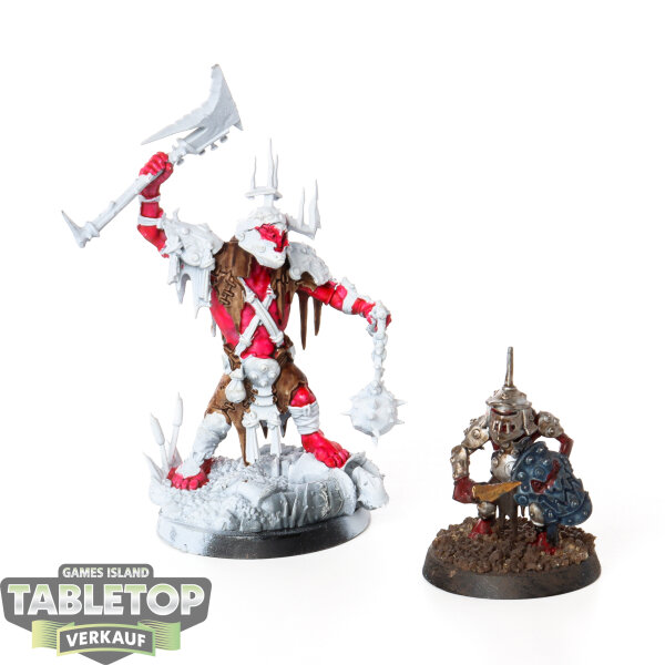 Orruk Warclans - Killaboss with Stab-grot - teilweise bemalt