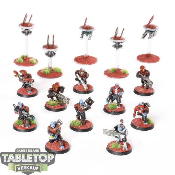 Tau Empire - 10x Pathfinder Team - bemalt