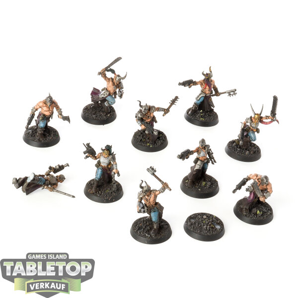 Chaos Space Marines - 10x Chaos Cultists - bemalt