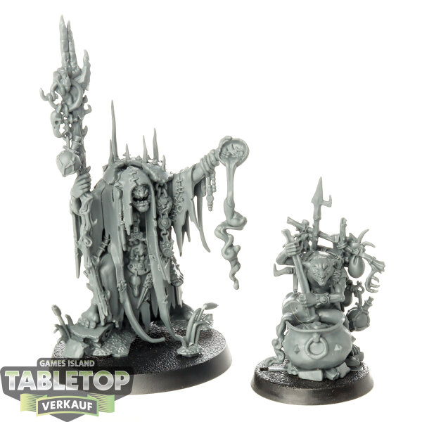 Orruk Warclans - Swampcalla Shaman with Pot-grot - unbemalt