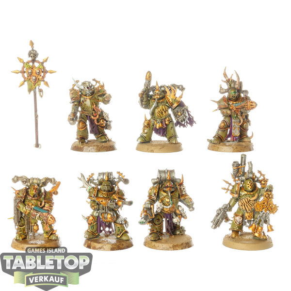 Death Guard - 7x Plague Marines - bemalt