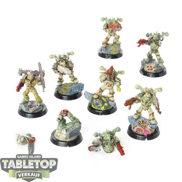 Death Guard - 7x Plague Marines klassisch - bemalt