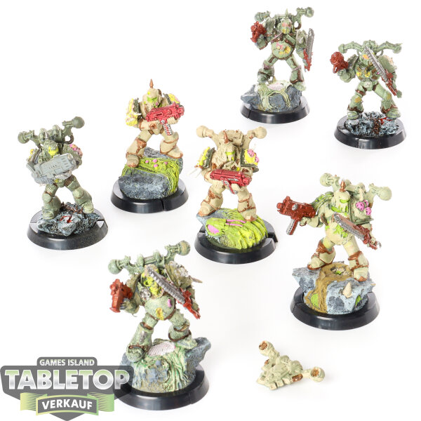 Death Guard - 7x Plague Marines klassisch - bemalt