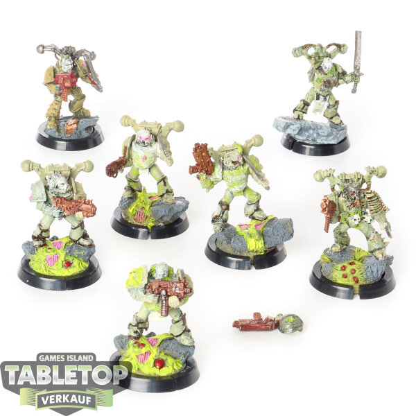 Death Guard - 7x Plague Marines klassisch - bemalt