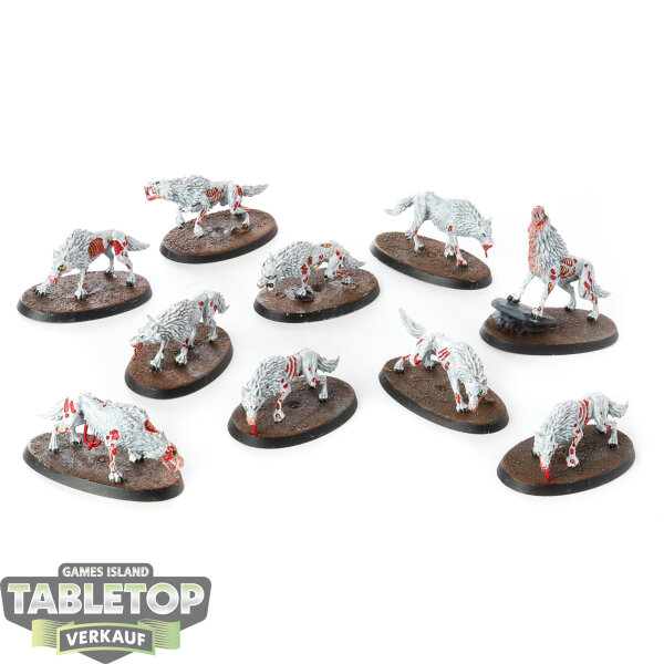 Soulblight Gravelords - 10 Dire Wolves - bemalt