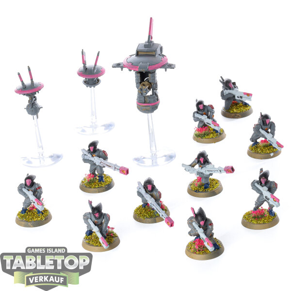 Tau Empire - 10x Pathfinder Team - bemalt