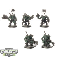 Orks - 5x Ork Nobz - teilweise bemalt