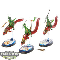 Idoneth Deepkin - 3 Akhelian Morrsarr Guard - bemalt