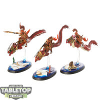Idoneth Deepkin - 3 Akhelian Morrsarr Guard - bemalt