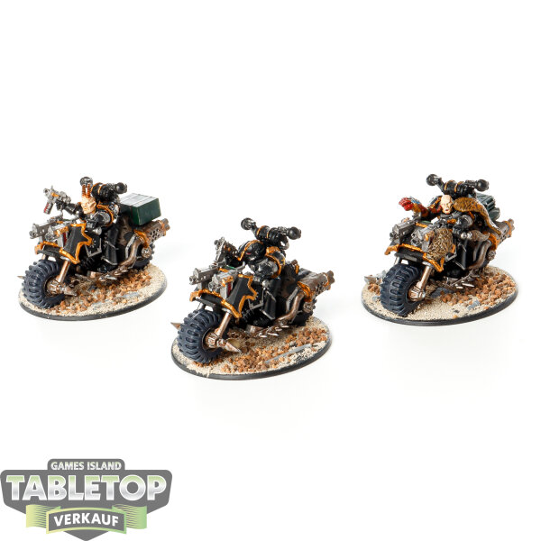 Chaos Space Marines - 3x Chaos Bikers - bemalt