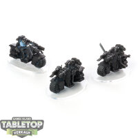 Dark Angels - 3x Ravenwing Bike Squadron - teilweise bemalt