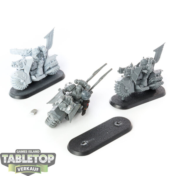 Dark Angels - 3x Ravenwing Black Knights - unbemalt