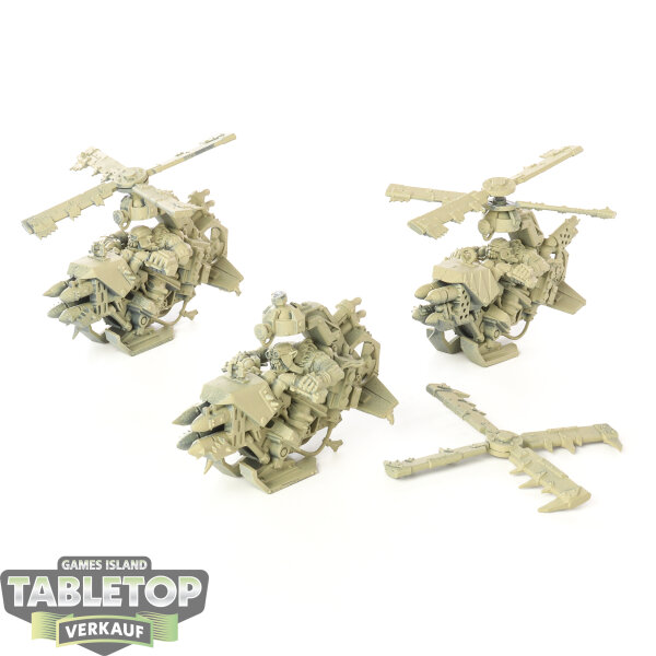 Orks - 3x Deffkoptas - grundiert