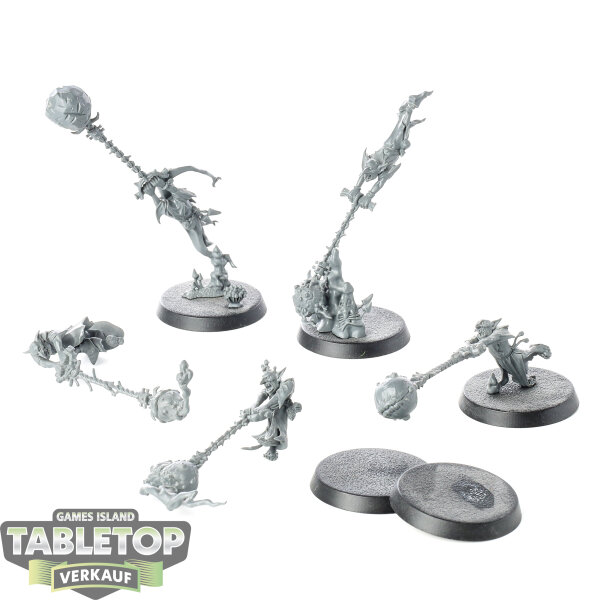 Gloomspite Gitz - 5 Sporesplatta Fanatics - unbemalt