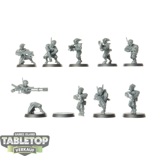 Tau Empire - 9x Pathfinder Team - unbemalt