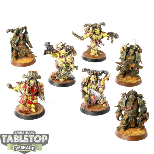Death Guard - 7x Plague Marines - bemalt