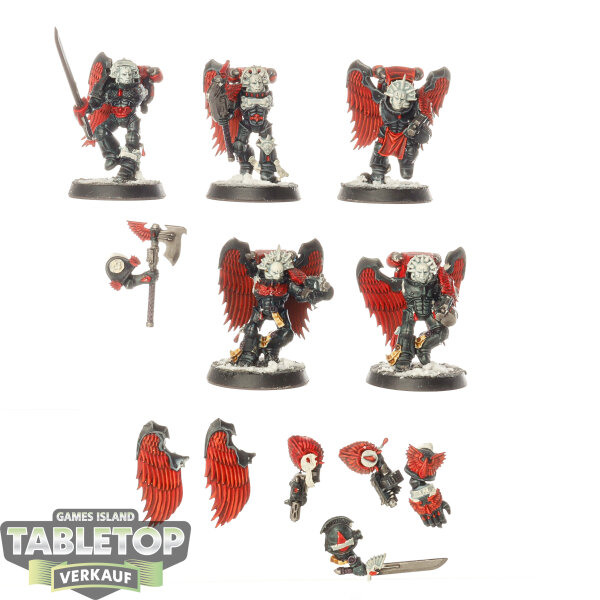 Blood Angels - 5x Sanguinary Guard - klassisch - teilweise bemalt