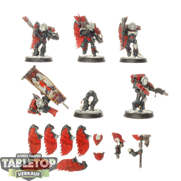 Blood Angels - 5x Sanguinary Guard - klassisch - teilweise bemalt
