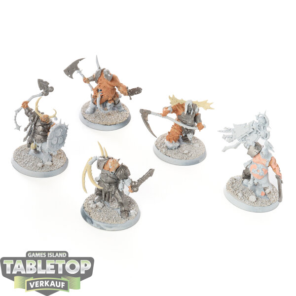 Maggotkin of Nurgle - 5x Putrid Blightkings klassisch - teilweise bemalt