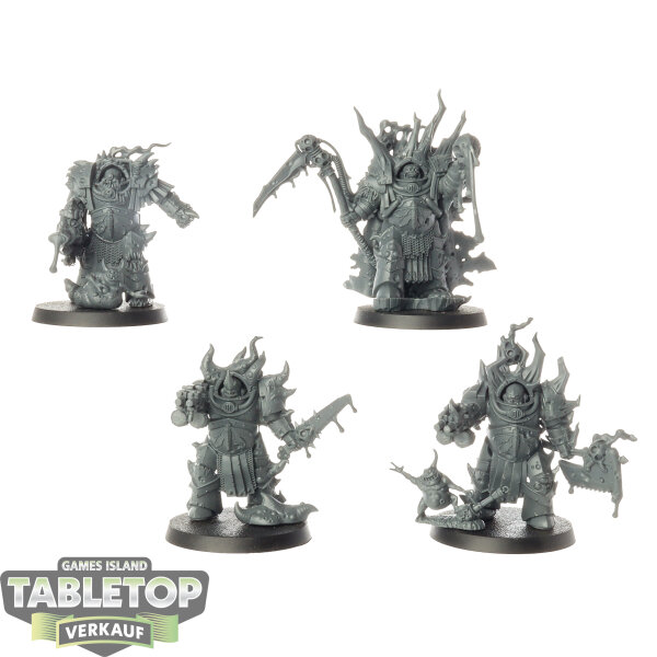 Death Guard - 4x Lord of Contagion and Blightlord Terminators - unbemalt