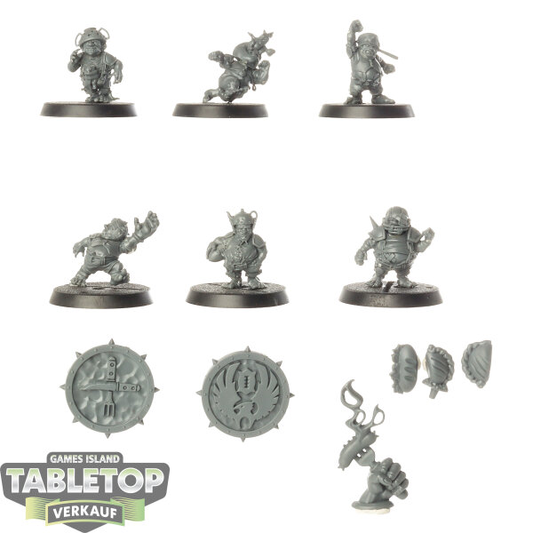 Blood Bowl - 6x Halfling Team - Greenfield Grasshuggers - unbemalt