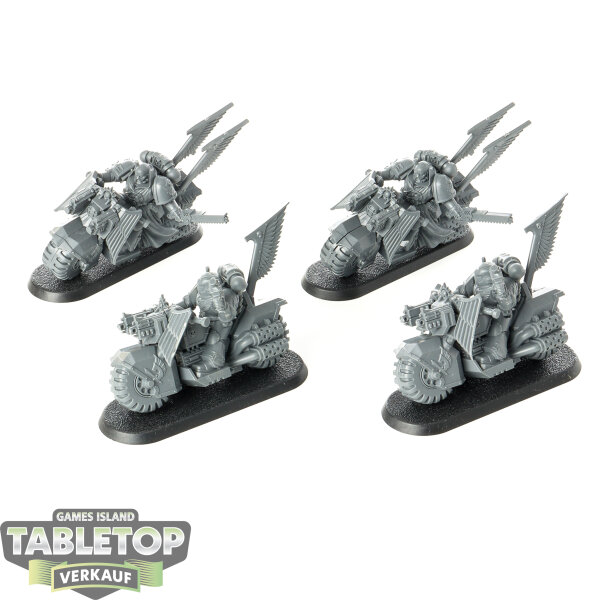 Dark Angels - 4x Ravenwing Bike Squadron - unbemalt